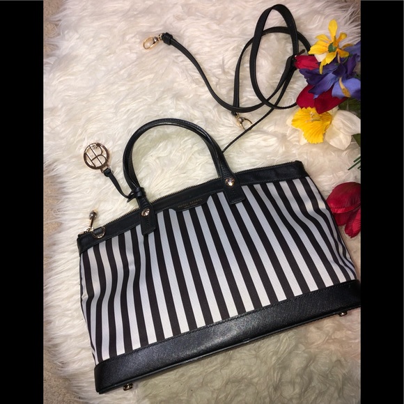 HP 🌺RARE stripe large satchel with long strap🌺 - Picture 4 of 13